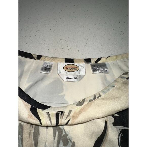 Talbots A Line Skirt Silk Floral Tropical Lined Sz 4 Knee Length garden girl - Picture 3 of 9